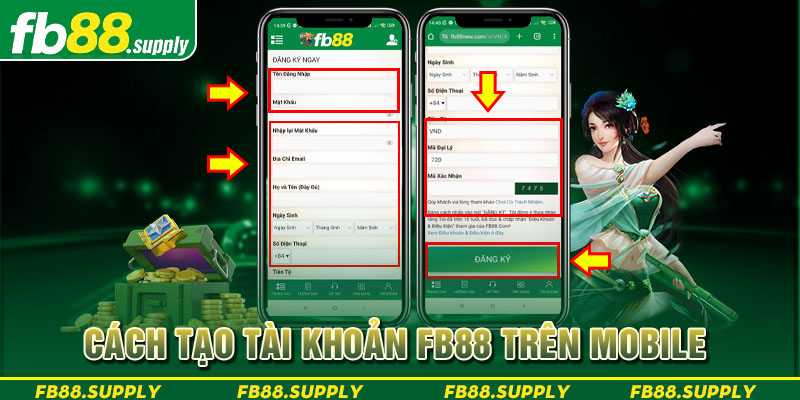 Cách tạo tài khoản FB88 trên mobile